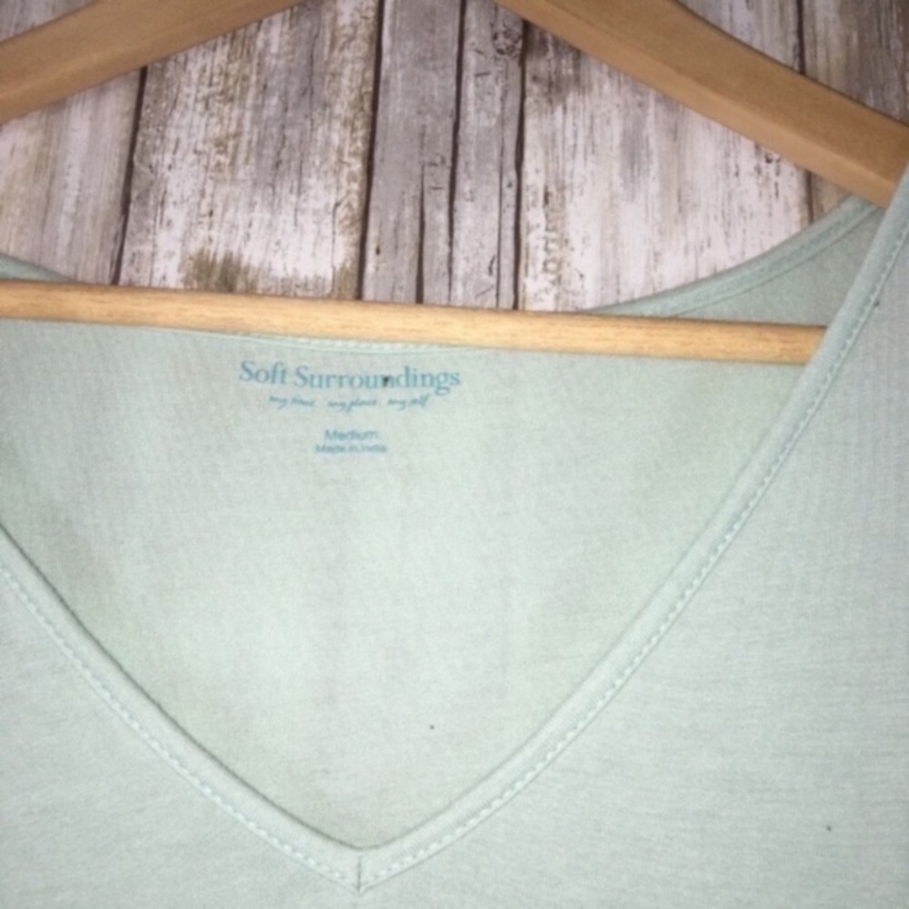 Soft Surroundings Blue Green Sleeveless Blouse - Picture 2 of 3